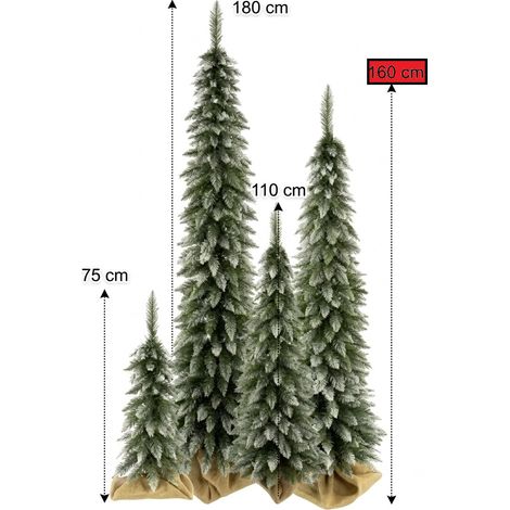 Schlanker künstlicher Weihnachtsbaum, Tatra-Fichte, leicht schneebedeckt, 160 cm (1/5)