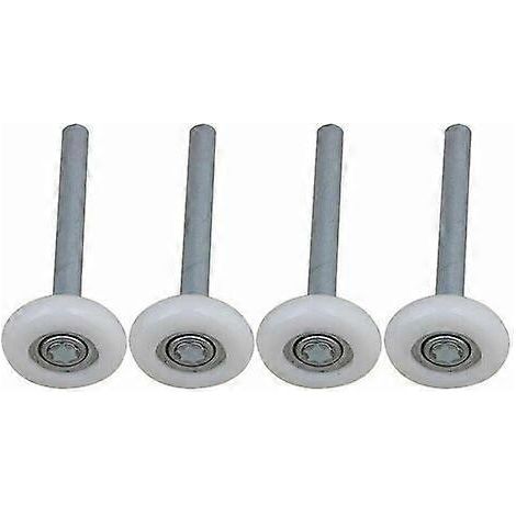 Lot de 4 roulettes de porte de garage étanches à billes en nylon avec tige de 115 mm (1/5)