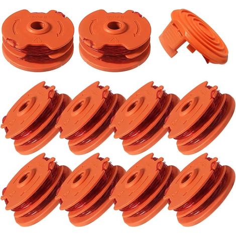 WA0007/50022833 Bobine de rechange pour coupe-bordures électrique Worx WG116 WG119 WG183 avec cordon, 4,9 m (bobine de 10 fils + 1 capuchon) (1/5)