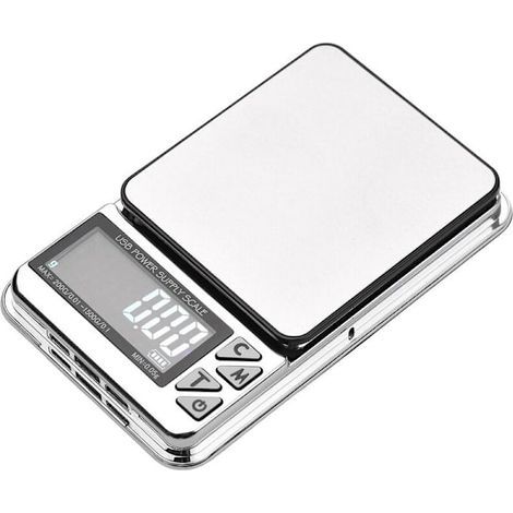 Balance électronique rechargeable USB, balance électronique de haute précision pour bijoux (1000 g/0,01 g)-AquaForge (1/5)