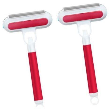 Deux brosses à vaporiser rouges (1837cm chacune) pour nettoyer les poils de chat sur les tapis, les lits et les moustiquaires. (1/5)
