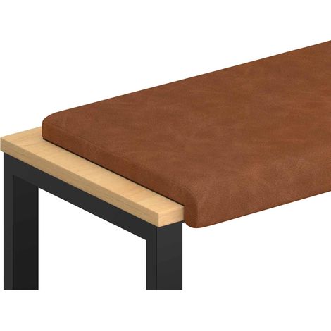 Cojín de banco Cuero sintético Marrón Profundidad 35 cm vidaXL (1/5)
