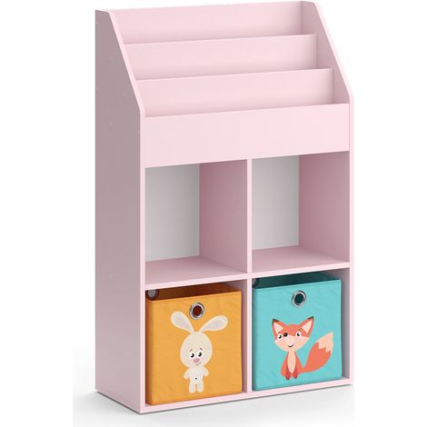 Kinderregal Luigi, Rosa, 72 x 114.2 cm mit 6 Faltboxen (bunt), Vicco