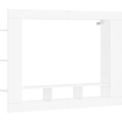 Mueble de TV mural de diseño moderno 152 x 22 x 113 cm madera de ingeniería blanca 020049269 (1/5)