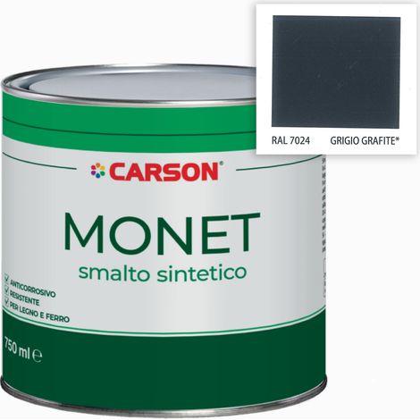 Monet smalto sintetico grigio grafite 7024 lt. 0,75 per legno e ferro brillante