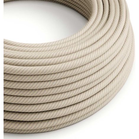 Creative-Cables Cavo elettrico rivestito in tessuto, Rotondo, 2 x 0,75 mm², Lunghezza 1 m, Colore Paglia ERD20, Cotone e lino