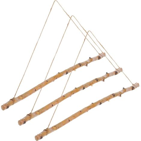 murale en bois style rustique 3 éléments en forme de bûches (1/5)