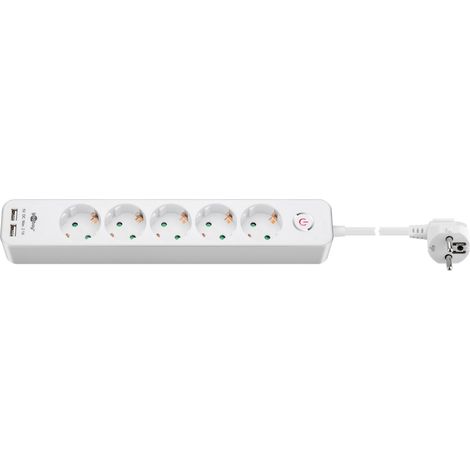 Goobay 41265 base múltiple 1,5 m 5 salidas AC Interior Blanco