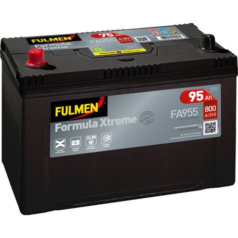 Batterie de voiture 12V 95Ah FA955 – Puissance de démarrage 800A – Technologie plomb calcium – Dimensions 306x174x222mm – Fulmen (1/5)