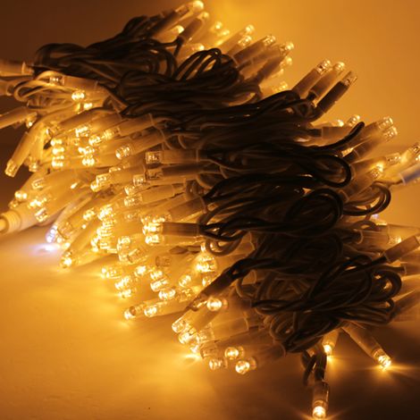 Koem stringa 10 mt serie catena di luci di Natale a led con 120 MaxiLed Bianco Caldo e flash Bianco Ghiaccio ad intermittenza IP65 professionale per uso esterno ed interno Bianco Caldo 10 metri - 120  (1/5)