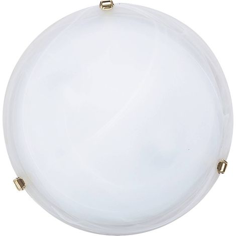 Glas Deckenleuchte 40 cm E27 2x60W weiß Alabasterglas rund Alabastro 3301 Rabalux (1/3)