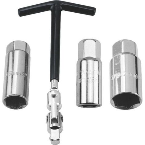 Jeu de 4 clés à bougie d'allumage 16/18/21 mm, clé à bougie universelle pour voiture et moto, extracteur de bougies d'allumage, jeu de clés à bougie d'allumage (1/5)