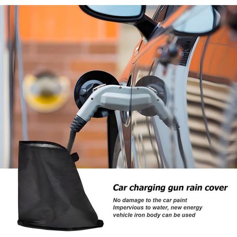 Dailygoods，Cubierta magnética，Protección para el puerto de carga，Impermeable，Negra，Funda para la lluvia para coche eléctrico (1/5)