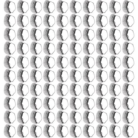 Lot de 100 protège-barbes jetables en nylon élastique respirant sans latex, noirs (1/5)
