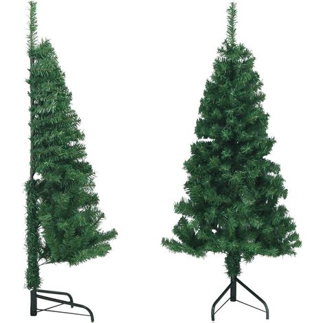 Albero di Natale Artificiale ad Angolo con Supporto Verde 120 cm PVC (1/5)