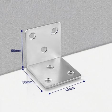 5 piezas,Escuadras en forma de L,Escuadras de conexión en forma de L de 90°,50x50x50 mm,Adecuado para estantes y librerías de madera (1/4)