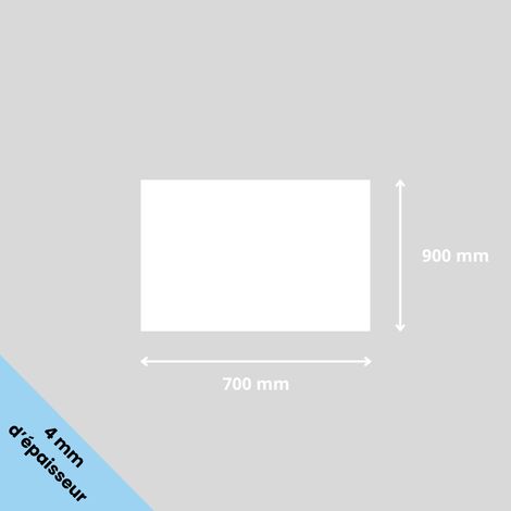 Plaque verre acrylique blanc 4 mm - 70 x 90 cm (700 x 900 mm) - Verre synthétique - Plaque PMMA XT - Plexiglass