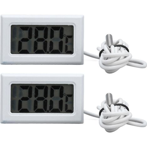 Stück elektronische digitale Thermometer-Thermostate mit Temperaturanzeige (2 Sekunden Aktualisierungszeit) und Sonde, weiß
