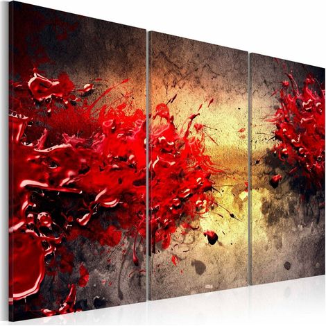 Tableau éclaboussures de rouge - 60 x 40 cm (1/4)