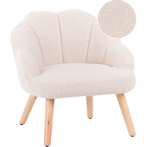 Poltrona per bambini con gambe in legno beige chiaro Miland
