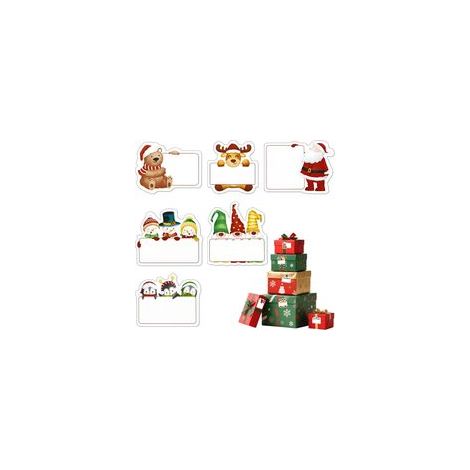 60pcs Etiquette Cadeau Noel - 3 Feuilles Autocollant Noel Étiquettes Cadeaux pour Étiquetage, Adhésif pour Decoration Emballage Carte Enveloppe Cadeau (1/5)