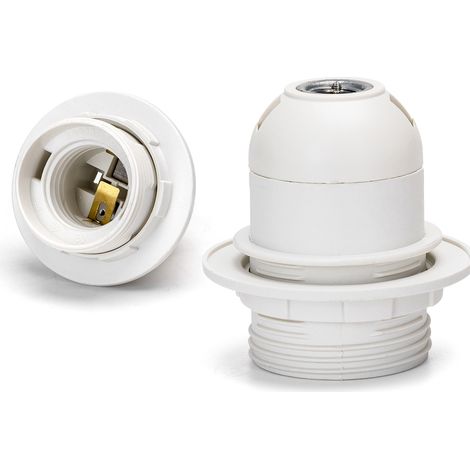 Portalampada E27 Bianco 250V filettato con ghiera terminale a molla in plastica Aigostar