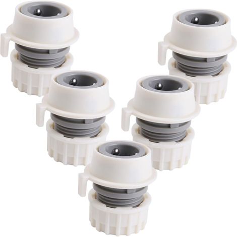 Lot de 5 adaptateurs de tuyau de robinet à connexion rapide pour un raccordement facile des tuyaux de lave-linge et de lave-vaisselle. (1/5)