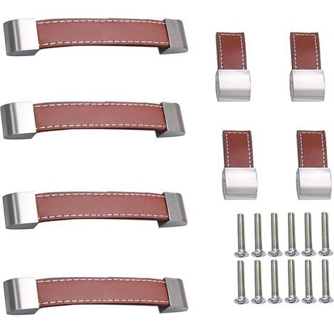 Ledergriff, 8 Stück, Möbelschubladengriffe, Schränke, Ledermöbel, Türgriff, Küchengriffe, Knöpfe mit Schrauben, Ledergriff für Badezimmer, Küchenschränke und Türen