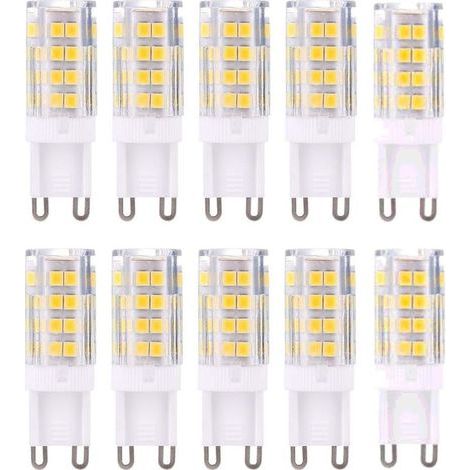 G9 LED bulbs, warm white 3000K 5W, luminous flux equivalent to 40W halogen, 420 lumens, non-dimmable, pack of 10 [Energy class A+] (1/5)