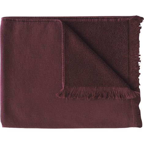 VIVARAISE - Maxi drap de bain Luna en coton bio - 100 x 160 cm - Couleur Wine