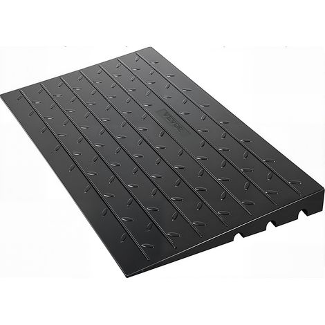 Rampe de seuil en caoutchouc, 10,2 cm, couverture de cordon à 3 canaux, rampe de seuil solide, entrée coudée en caoutchouc, capacité de charge nominale 1000 kg pour fauteuil roulant et scooter (1/5)