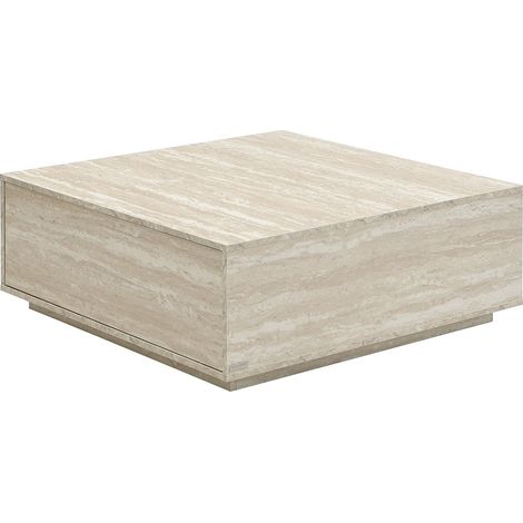 Tavolino con 2 cassetti in MDF Effetto travertino Beige - ANTRIM di PASCAL MORABITO (1/4)