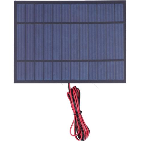 Mini Panneau Solaire, Dc 6 V Polysilicium Module de Chargeur de Cellule époxy Solaire Kit,Solaire cellules solaires photovoltaïque Camping en Plein air Chargeur de Batterie avec 200cm Fil Rouge Noir (1/5)