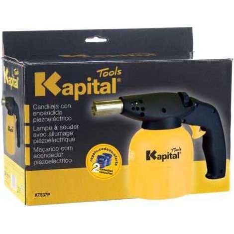 Pack Candileja Soplete KT537 con 2 Cartuchos de Butano 200N KAPITAL