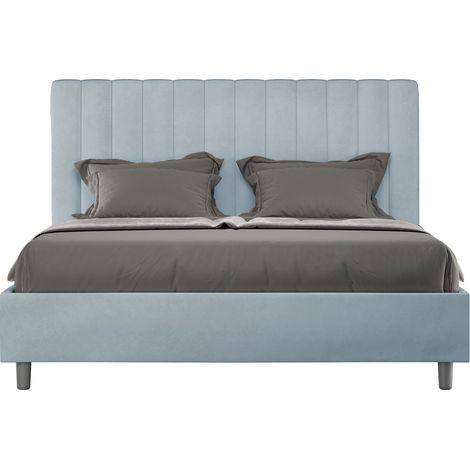 Letto Matrimoniale 160x190 cm Senza Rete Agueda Azzurro (1/5)
