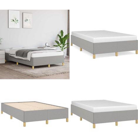 Bettgestell ohne Matratze Hellgrau 120x190 cm Stoff - Bettrahmen - Holzrahmen - Lattenrost - Single Bett - Doppelbett - Home & Living (1/5)