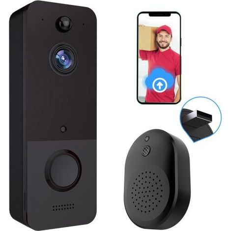 WIFI sonnette maison intelligente téléphone sans fil porte cloche caméra sécurité interphone vidéo 720P HD IR Vision nocturne (1/5)
