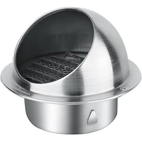 Grille d'aération ronde en acier inoxydable pour grille d'aération murale extérieure - Couvercle à rabat pour grille d'aération - 80 mm (1/5)