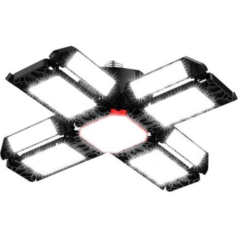 200W LED Lampe d'atelier Eclairage de garage 1 PCS 6500K Plafonnier déformable avec 12 Panneaux Réglables - E26 / E27 Bay l (1/4)
