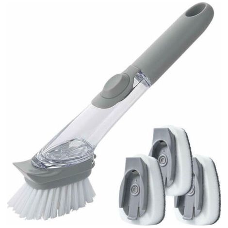 Spazzola Lavapiatti 3in1 Con Serbatoio Erogatore Dosatore Sapone Pulizia Cucina