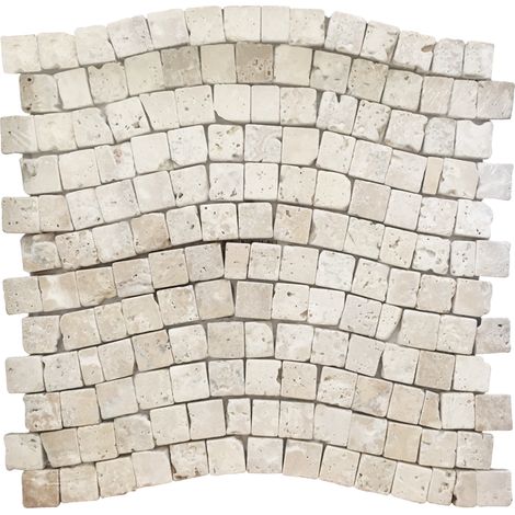 MOSAIQUE TRAVERTIN IVOIRE VAGUE 1 PLAQUE 30,5 X 30,5 CASA LINEA
