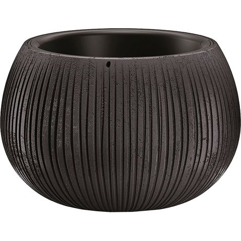 Prosperplast Prosperplast BETON BOWL de plástico CON depósito en color Cemento negro, 16,1 (alto) x 23,8 (ancho) x 23,8 (profundo) cms (1/5)