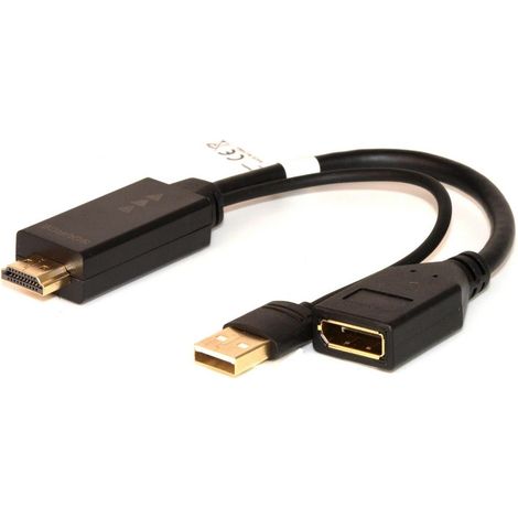 Link Accessori LKADAT202 cavo e adattatore video 1 m HDMI tipo A (Standard) DisplayPort + USB Type-A Nero