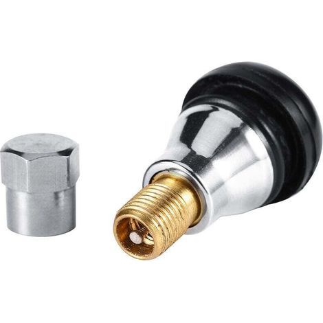 Valves de pneus TR412 AC, valves en laiton chromé pour pneus sans chambre à air sur voitures et motos. (1/4)