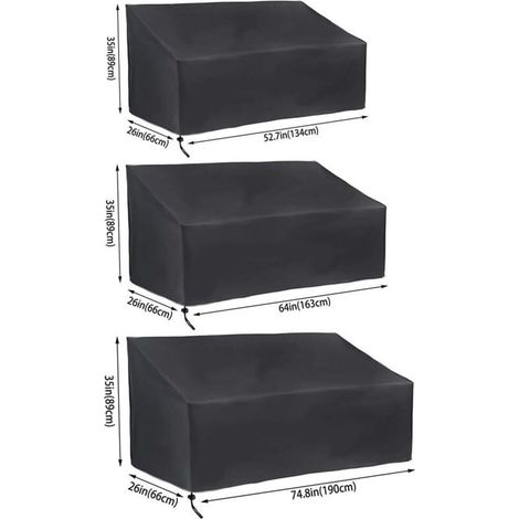Housse de protection pour banc de jardin 4 places Housse en tissu Oxford imperméable et respirant Housse pour banc de jardin, 4 places (1/4)