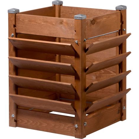 dobar 56235FSC - Fioriera rialzata e compostiera multifunzione 3 in 1, 64,5 x 64,5 x 75,5 cm, in pino marrone (1/5)