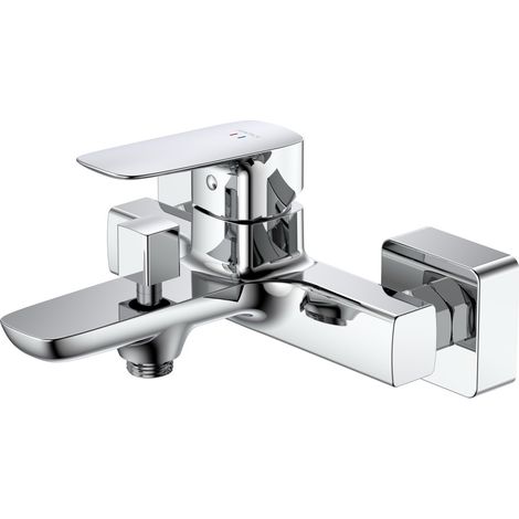 Avapax Robinet de baignoire mural - Chrome - Brillant - Laiton - Qanix Abqa211111 (1/2)