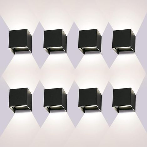 Pack de 8, Lampe Murale LED Extérieure 10 W 4000 K IP69 Angle Réglable,blanc (1/5)