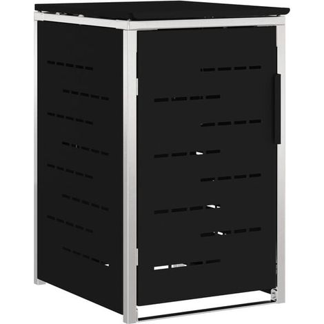 Armoire de rangement pour poubelle noire, 77,5 x 69 x 112,5 cm (1/5)