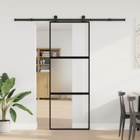 Maison Exclusive - Schiebetür mit Beschlag 76x205 cm Hartglas & A
